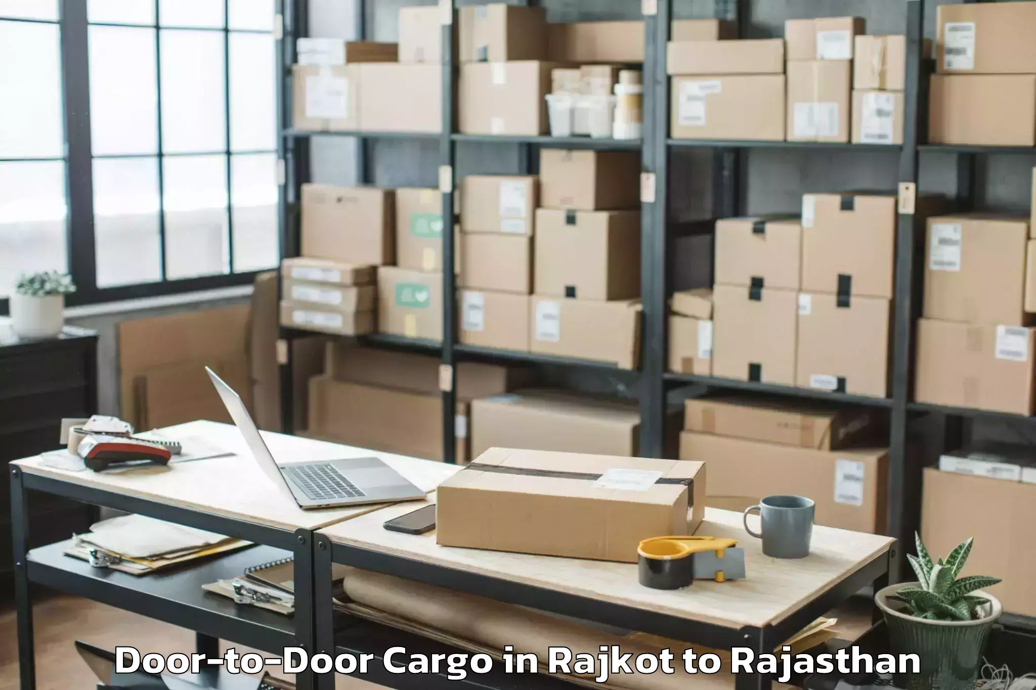 Easy Rajkot to Jagannath University Jaipur Door To Door Cargo Booking